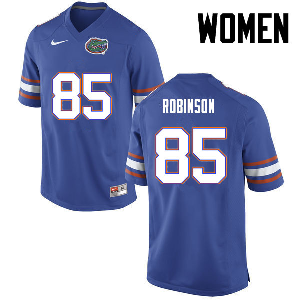 Women Florida Gators #85 James Robinson College Football Jerseys-Blue